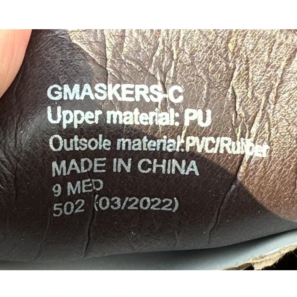 Guess Men's Brown Driver Loafers Size 9M Slip On Moc Toe PU Leather Bit Logo